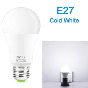 15W B22 E27 WiFi Smart Light Bulb with dimmable effects, works with Alexa Google Assistant Control Wake up Smart Lamp Night Light