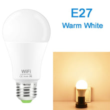 Load image into Gallery viewer, 15W B22 E27 WiFi Smart Light Bulb with dimmable effects, works with Alexa Google Assistant Control Wake up Smart Lamp Night Light
