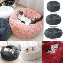 Load image into Gallery viewer, long plush round pet Bed, perfect for every weather. for any pet dogs, cats, hamsters, bunny
