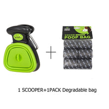 Load image into Gallery viewer, Pet Travel Foldable Poop Scooper With 1 Roll Decomposable bags.  Scoops Clean, leaves no mess Pick Up Excreta Cleaner
