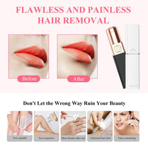 Electric Painless Hair Removal for women, Upper Lip, Cheeks and face Hair Remover Bikini Shaver Lipstick Style