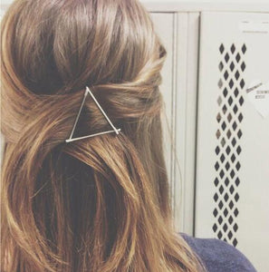 Fashion Metal Leaf Hair Clip Barrettes Hairpin Barrette Hair Claws Women Girls Trend Charm Moon Round Triangle