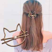 Load image into Gallery viewer, Fashion Metal Leaf Hair Clip Barrettes Hairpin Barrette Hair Claws Women Girls Trend Charm Moon Round Triangle
