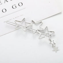 Load image into Gallery viewer, Fashion Metal Leaf Hair Clip Barrettes Hairpin Barrette Hair Claws Women Girls Trend Charm Moon Round Triangle
