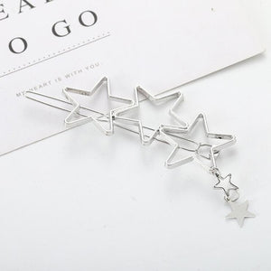 Fashion Metal Leaf Hair Clip Barrettes Hairpin Barrette Hair Claws Women Girls Trend Charm Moon Round Triangle