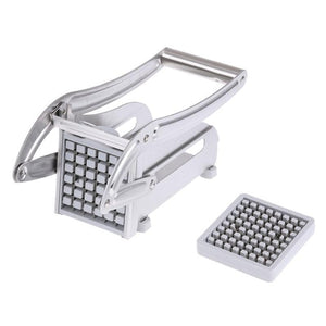 Fry Cutter Potato Chipper 2 Blades Cutter Stainless Steel Home French Fries Potato Chips Slicer Cutter Chopper Making Tool