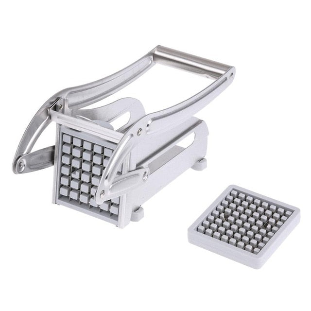 Fry Cutter Potato Chipper 2 Blades Cutter Stainless Steel Home French Fries Potato Chips Slicer Cutter Chopper Making Tool