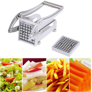 Fry Cutter Potato Chipper 2 Blades Cutter Stainless Steel Home French Fries Potato Chips Slicer Cutter Chopper Making Tool