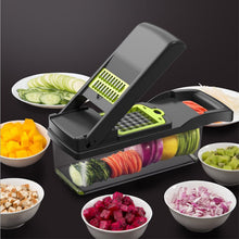 Load image into Gallery viewer, Mandoline Vegetable Fruit Slicer Grater Cutter Peeler Multifunctional Potato Peeler Carrot Grater Drain Basket Kitchen Tool
