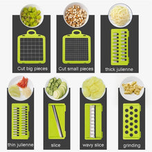 Load image into Gallery viewer, Mandoline Vegetable Fruit Slicer Grater Cutter Peeler Multifunctional Potato Peeler Carrot Grater Drain Basket Kitchen Tool
