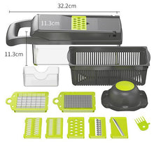 Load image into Gallery viewer, Mandoline Vegetable Fruit Slicer Grater Cutter Peeler Multifunctional Potato Peeler Carrot Grater Drain Basket Kitchen Tool
