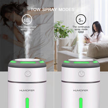 Load image into Gallery viewer, Mini Car Air Purifier Humidifier for Car Home Desktop Pm2.5 7Colors Lamp Aromatherapy USB Charging Auto Mist Air Freshener
