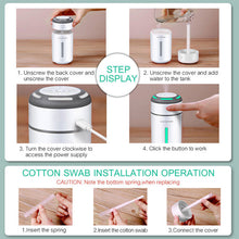 Load image into Gallery viewer, Mini Car Air Purifier Humidifier for Car Home Desktop Pm2.5 7Colors Lamp Aromatherapy USB Charging Auto Mist Air Freshener
