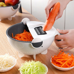 Multifunctional Vegetable Slicer Household Shredder Chip Grater Chopper Kitchen Tools Gadgets Vegetable Cutter Draining Basket