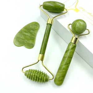 Natural Jade Massage Roller,  Guasha Board SPA Scraper, Facial Anti-wrinkle stone Treatment Body Face. Health Care Tools