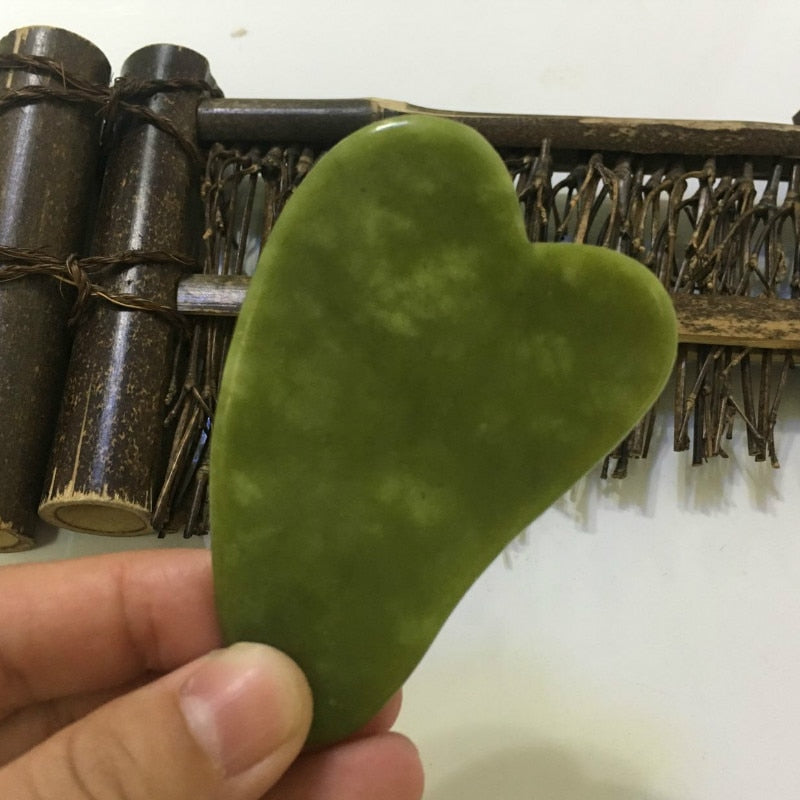 Natural Jade Scraping Board, Facial Massager and Pressure Therapy Scrape.r Health Care Beauty Massage Tool for Face