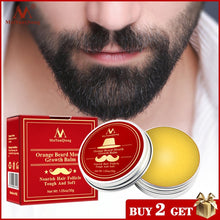 Load image into Gallery viewer, Natural Orange Organic Beard Oil Beard Wax balm Hair Loss Products Leave-In Conditioner for Groomed Beard Growth Health Care 30g
