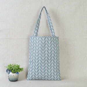 New Fashion/shopping Women Cotton Linen Eco Reusable Shopping Tote Bag Plaid Shoulder Bag Black White