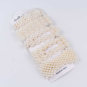 New luxurious 2-5pcs Fashion Snap Button Pearl Hair Clip Women Sweet geometry Simulated pearl Épingle à cheveux Party Jeweley Gift