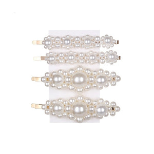 New luxurious 2-5pcs Fashion Snap Button Pearl Hair Clip Women Sweet geometry Simulated pearl Épingle à cheveux Party Jeweley Gift