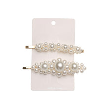 Load image into Gallery viewer, New luxurious 2-5pcs Fashion Snap Button Pearl Hair Clip Women Sweet geometry Simulated pearl Épingle à cheveux Party Jeweley Gift
