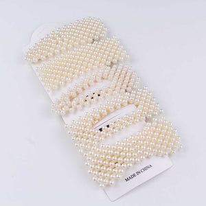 New luxurious 2-5pcs Fashion Snap Button Pearl Hair Clip Women Sweet geometry Simulated pearl Épingle à cheveux Party Jeweley Gift