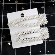 Load image into Gallery viewer, New luxurious 2-5pcs Fashion Snap Button Pearl Hair Clip Women Sweet geometry Simulated pearl Épingle à cheveux Party Jeweley Gift
