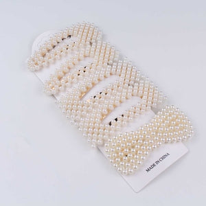 New luxurious 2-5pcs Fashion Snap Button Pearl Hair Clip Women Sweet geometry Simulated pearl Épingle à cheveux Party Jeweley Gift