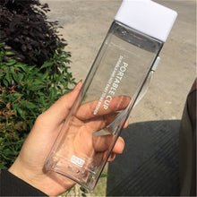 Load image into Gallery viewer, New Square Frosted Plastic Water Bottle Portable Transparent Bottle Fruit Juice Leak-proof Outdoor Sport Travel Camping Bottle
