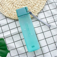 Load image into Gallery viewer, New Square Frosted Plastic Water Bottle Portable Transparent Bottle Fruit Juice Leak-proof Outdoor Sport Travel Camping Bottle
