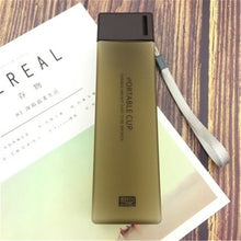 Load image into Gallery viewer, New Square Frosted Plastic Water Bottle Portable Transparent Bottle Fruit Juice Leak-proof Outdoor Sport Travel Camping Bottle
