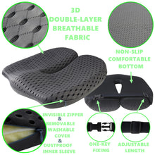 Load image into Gallery viewer, Non-Slip Memory Foam Seat and Cushion For SCIATICA AND COCCYX PREVENTION. Orthopedic support.  Car, Office Chair, Wheelchair support Tailbone.

