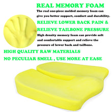 Load image into Gallery viewer, Non-Slip Memory Foam Seat and Cushion For SCIATICA AND COCCYX PREVENTION. Orthopedic support.  Car, Office Chair, Wheelchair support Tailbone.
