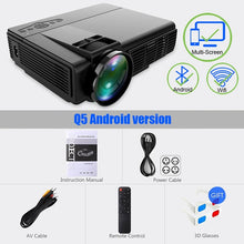 Load image into Gallery viewer, POWERFUL  Mini Projector 2600 Lumens 800*600dpi Support 720P LED. runs Android Wireless Sync Display For smart Phones

