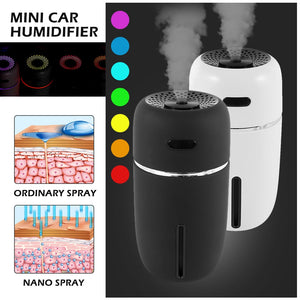 Portable LED Car Air Humidifier and Essential Oil Diffuser. Mini USB Air Humidifier Purifier Car ultrasonic Aromatherapy Diffuser USB