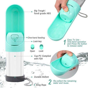 Portable Pet Water Bottle. beautiful Drinking Bowl for Small Large Dogs, cats and other pets perfect for Outdoor activities