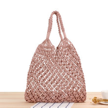 Load image into Gallery viewer, Round Straw Beach Bag Vintage Handmade Woven Shoulder Bag Raffia circle Rattan bags Bohemian Summer Vacation Casual Bags
