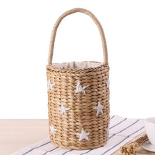 Load image into Gallery viewer, Round Straw Beach Bag Vintage Handmade Woven Shoulder Bag Raffia circle Rattan bags Bohemian Summer Vacation Casual Bags
