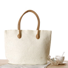 Load image into Gallery viewer, Round Straw Beach Bag Vintage Handmade Woven Shoulder Bag Raffia circle Rattan bags Bohemian Summer Vacation Casual Bags
