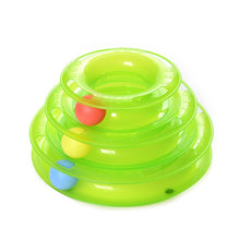 Load image into Gallery viewer, Three Levels pet cat toy Tower Tracks Disc cat Intelligence Amusement triple pay disc cat toys ball Training Amusement plate
