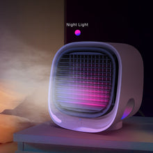 Load image into Gallery viewer, Portable USB Mini Air Conditioner with Night Light.  Multi function Summer Air Cooling Fan
