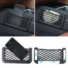 Load image into Gallery viewer, Universal Car Seat Side Back Storage Net Bag Phone Holder Pocket Organizer Black
